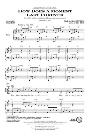 How Does A Moment Last Forever SATB - Arr. Mac Huff