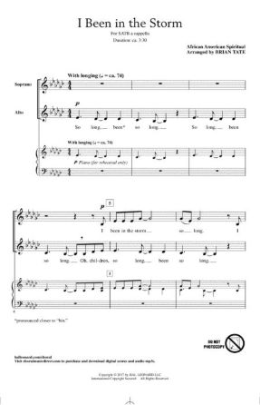 I Been In The Storm SATB - Arr. Brian Tate