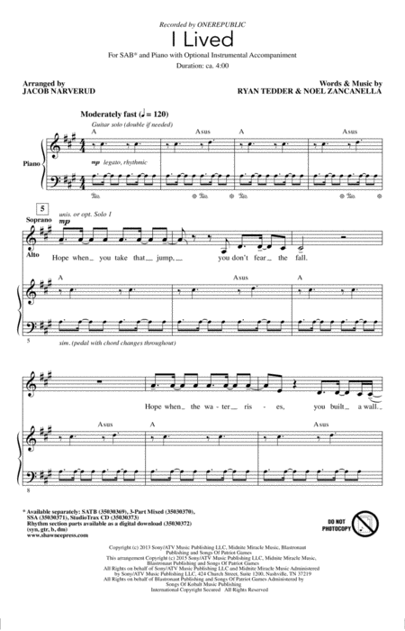 I Lived SAB - Arr. Jacob Narverud