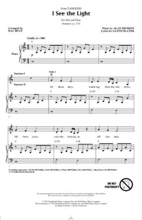 I See The Light SSA - Arr. Mac Huff