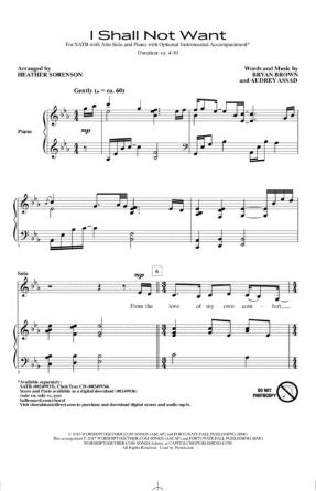 I Shall Not Want SATB - Arr. Heather Sorenson