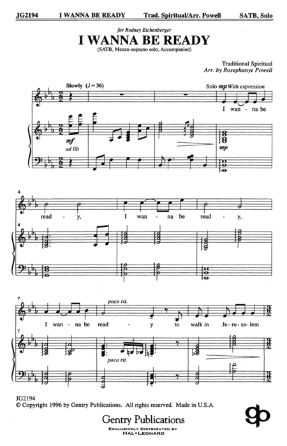 I Wanna Be Ready SATB - Arr. Rosephanye Powell