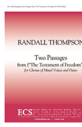 I Shall Not Die Without A Hope (The Testament of Freedom) SATB - Randall Thompson