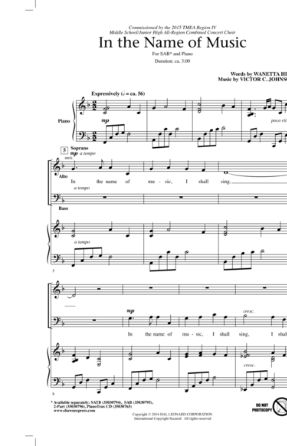 In The Name Of Music SAB - Victor C. Johnson