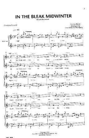 In The Bleak Midwinter SA - Arr. Lou Williams-Wimberly