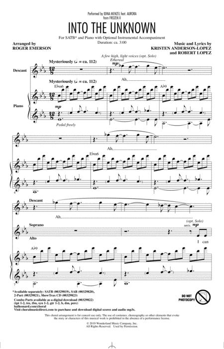 Into the Unknown SATB - Arr. Roger Emerson
