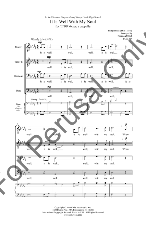 It Is Well With My Soul TTBB - arr. Brandon Ulrich