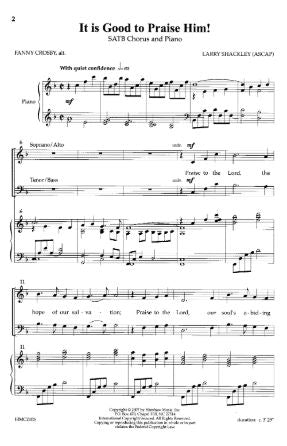 It Is Good To Praise Him! SATB - Larry Shackley