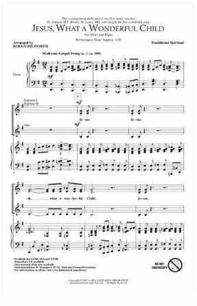 Jesus What A Wonderful Child SSA - Rollo Dilworth