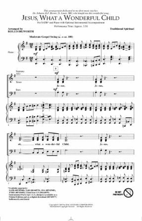 Jesus, What A Wonderful Child SATB - Arr. Rollo Dilworth