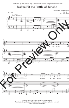 Joshua Fit the Battle of Jericho 2-Part - arr. B.E. Boykin
