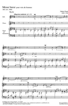 Kyrie (Messe Basse) SSA - Gabriel Faure