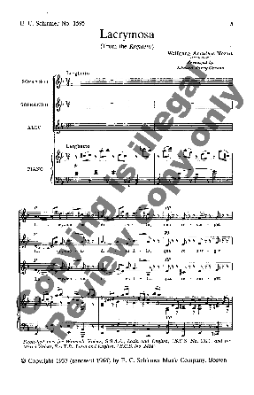 Lacrymosa (Requiem) SSA - W.A. Mozart, Ed. Edward Barry Greene
