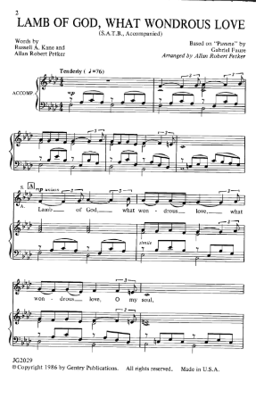 Lamb of God, What Wondrous Love SATB - arr. Allan Robert Petker
