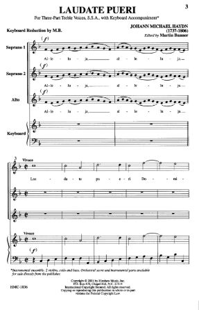 Laudate Pueri SSA - Johann Michael Haydn, Ed. Martin Banner