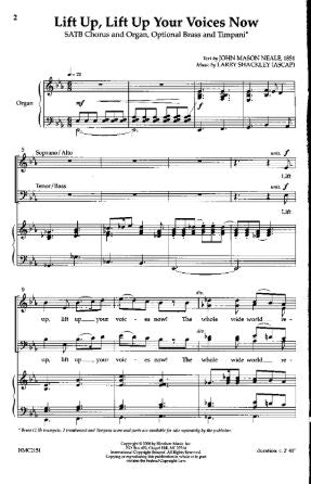 Lift Up, Lift Up Your Voices Now SATB - Larry Shackley