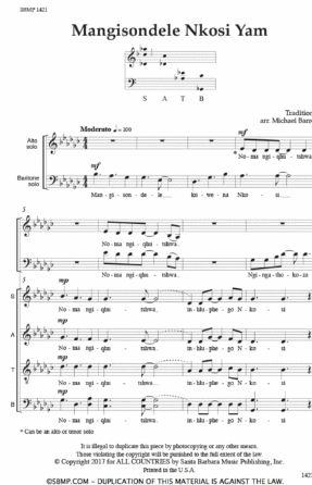 Mangisondele Nkosi Yam SATB - Arr. Michale Barrett