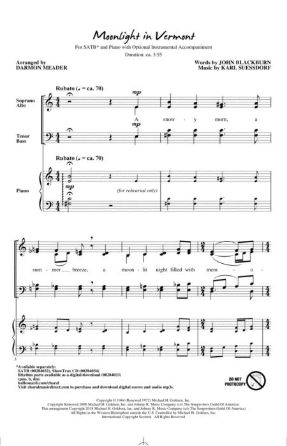 Moonlight In Vermont SATB - Arr. Darmon Meader