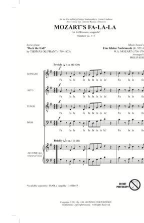 Mozart's Fa-La-La SATB - arr. Philip Kern
