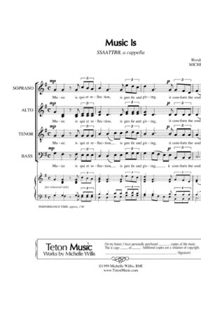 Music Is SSAATTBB - Michelle Willis