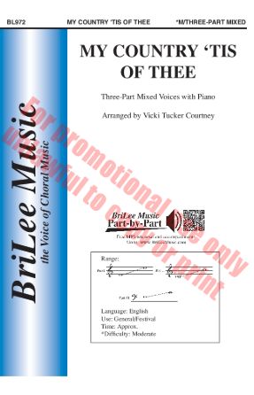 My Country 'Tis Of Thee 3-Part Mixed - Arr. Vicki Tucker Courtney
