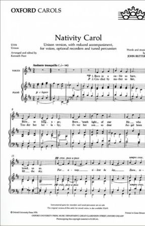 Nativity Carol Unison - John Rutter, Arr. Kenneth Pont