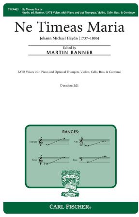 Ne Timeas Maria SATB - Johann Michael Haydn, Ed. Martin Banner