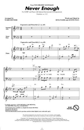 Never Enough SATB - Arr. Mark Brymer