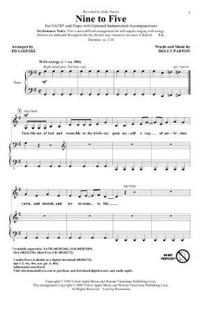 Nine To Five SATB - Arr. Ed Lojeski