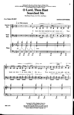 O Lord, Thou Hast Searched Me SATB - David Schwoebel