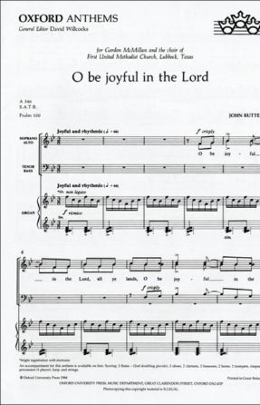 O Be joyful In The Lord SATB - John Rutter