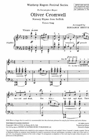 Oliver Cromwell Unison - Benjamin Britten