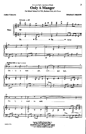 Only A Manger SATB - Bradley Nelson