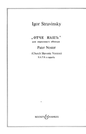 Otche Nash SATB - Igor Stravinsky