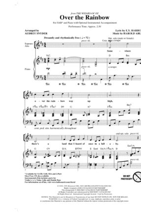 Over The Rainbow SAB - Arr. Audrey Snyder