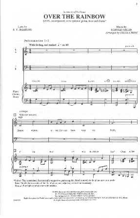 Over The Rainbow 3-Part Mixed - Arr. Teena Chinn