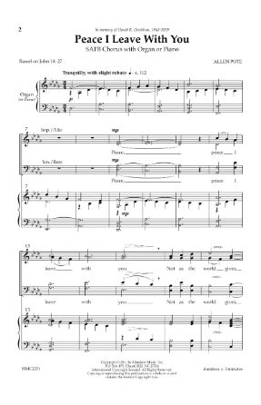 Peace I Leave With You SATB - Allen Pote