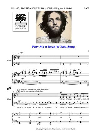 Play Me A Rock 'N' Roll Song SATB - Arr. Larry Nickel