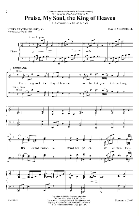 Praise, My Soul, The King Of Heaven SATB - David Schwoebel