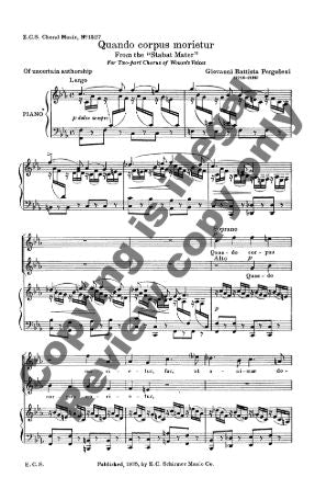 Quando Corpus SA - Pergolesi, Ed. Jean Ashworth Bartle