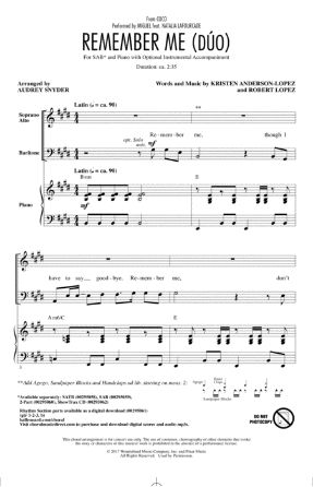Remember Me SAB - Arr. Audrey Snyder