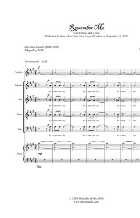Remember Me SATB - Michelle Willis