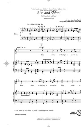 Rise And Shine! 3-part Treble - Arr. Rollo A. Dilworth