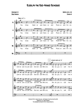 Rudolph The Red-Nosed Reindeer SATBB - Arr. Deke Sharon