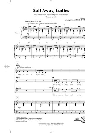 Sail Away, Ladies 3-Part Mixed - Arr. Audrey Snyder
