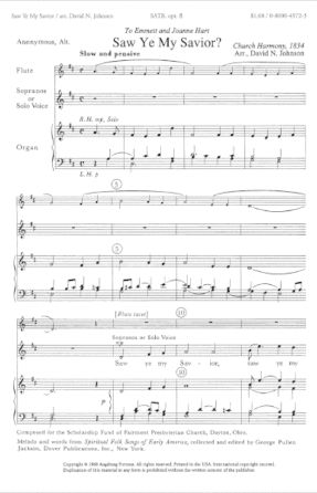 Saw Ye My Savior SATB - Arr. David N. Johnson