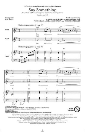 Say Something 2-Part - Arr. Mac Huff