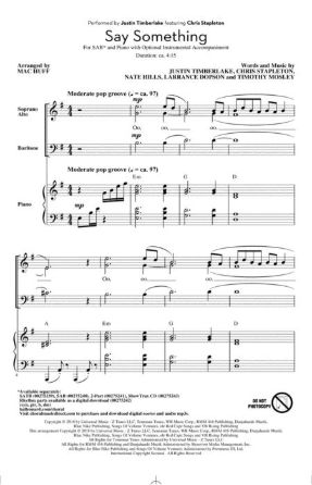 Say Something SAB - Arr. Mac Huff