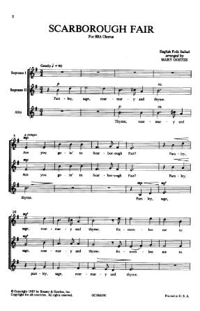 Scarborough Fair SSA - arr. Mary Goetze