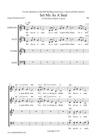 Set Me As A Seal - Michael Sandvik